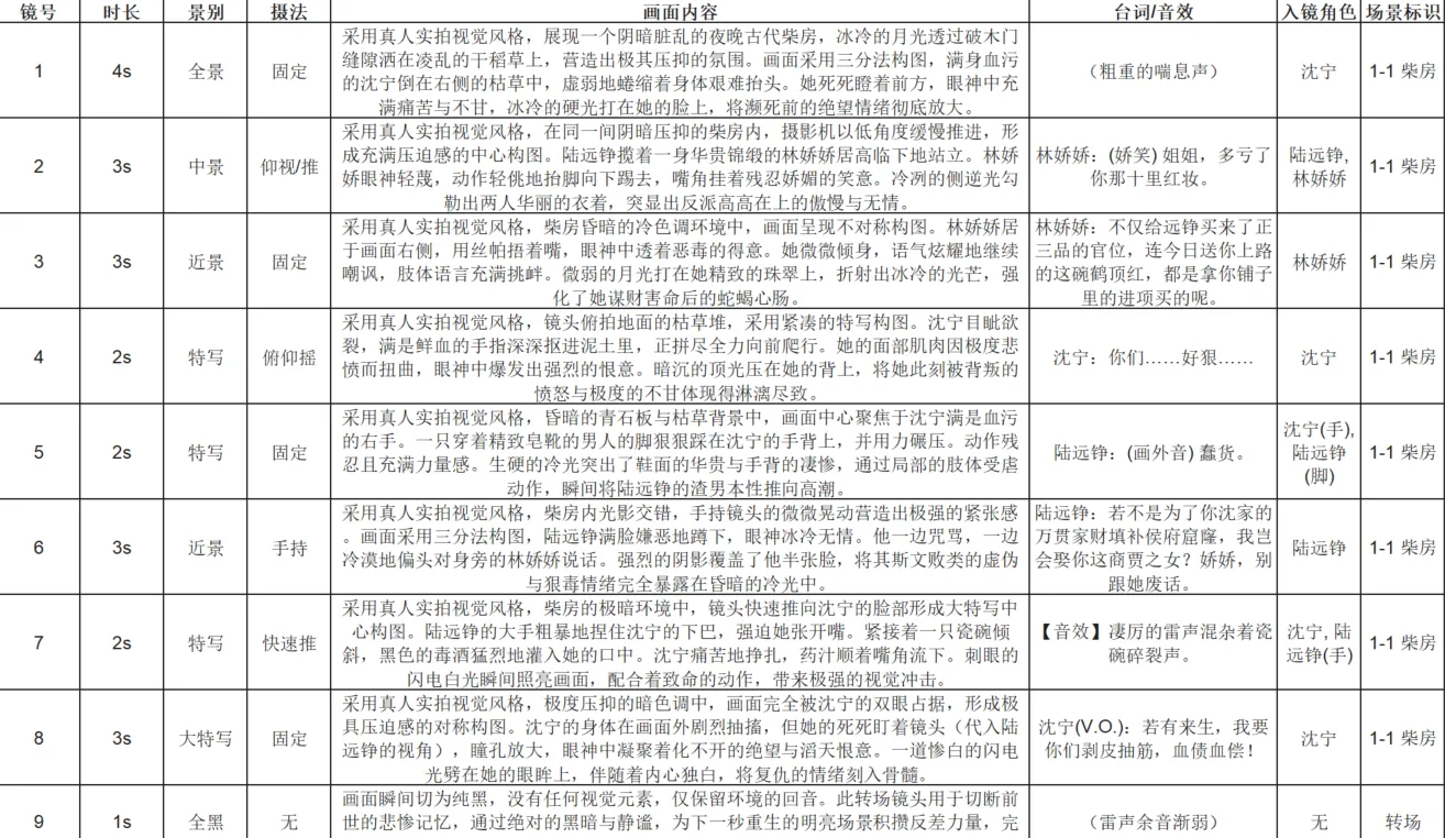 曾经的分镜头脚本